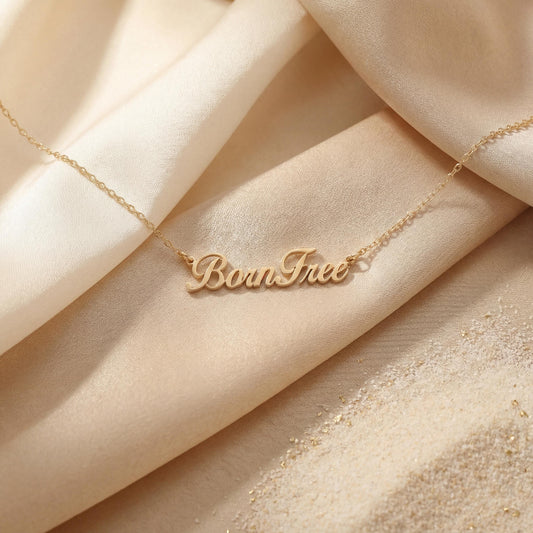 Custom Name Necklace, Personalized Word Pendant, Minimalist Script Choker, Dainty Nameplate, Custom Letter Jewelry