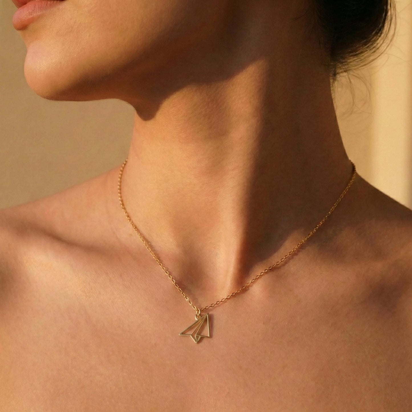 Paper Plane Necklace, Origami Jewelry, Travel Necklace, Airplane Pendant, Aviation Gift, Wanderlust Charm, Graduation Gift, Flight Attendant