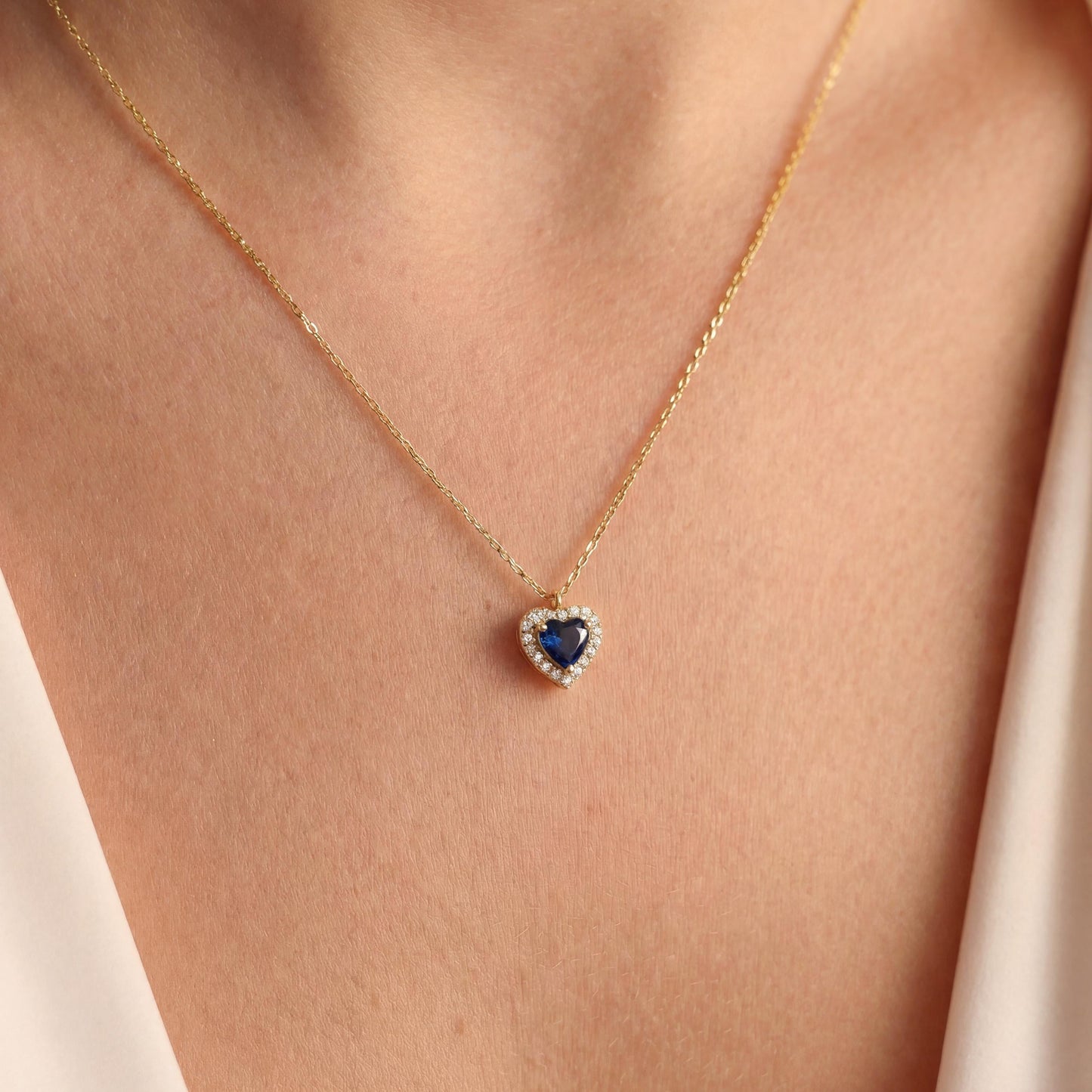 Heart Birthstone Necklace, 14K Gold Plated, Personalized Gift, Valentines Day Gift, Minimalist Jewelry, Gift for Her, Dainty Necklace