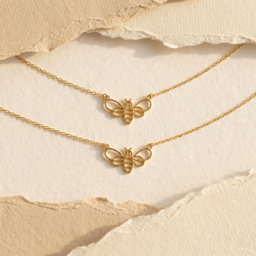 Bumble Bee Necklace, Dainty Bee Pendant, Minimalist Jewelry, Mothers Day Gift, Nature Lover Gift, Honey Bee Choker