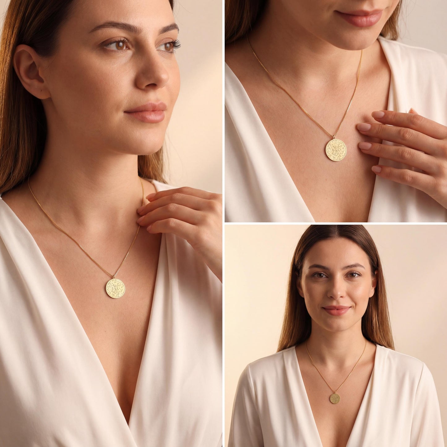 Custom Star Map Necklace, Constellation Pendant, Personalized Mom Gift, Zodiac Coin Jewelry, Celestial Birth Sign, Birthday Gift For Her