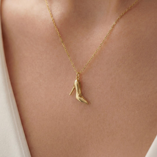 High Heel Necklace, Stiletto Pendant, Dainty Shoe Jewelry, Fashion Lover Gift, Unique Mom Necklace, Trendy Minimalist Charm