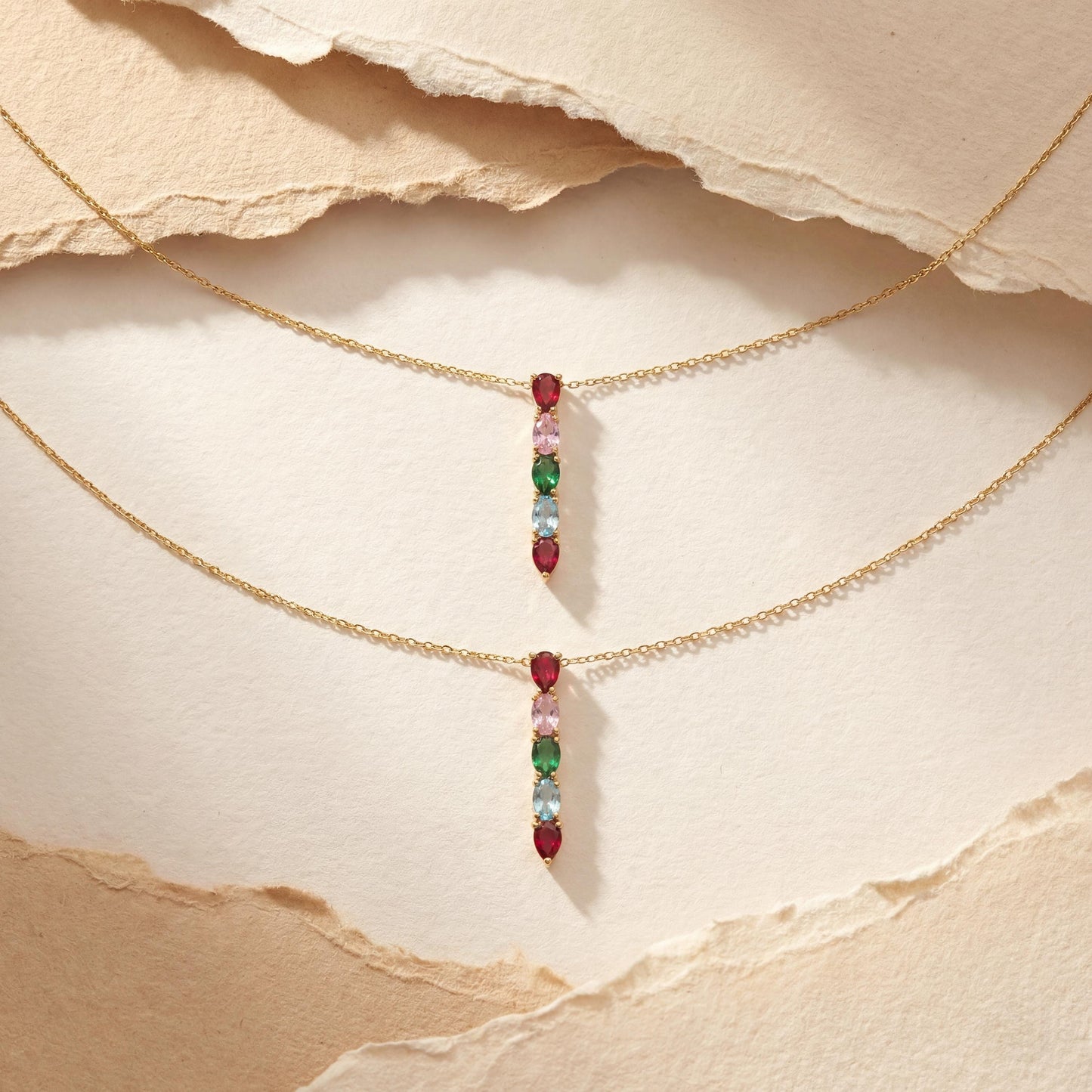 Family Birthstone Necklace, Mothers Necklace, Personalized Vertical Bar, Custom Grandma Gift, Mom Birthday, Mothers Day Gift