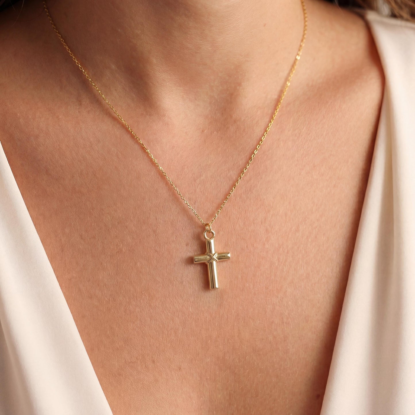 Dainty Cross Necklace, Minimalist Cross, Christian Jewelry, Mothers Day Gift, Baptism Gift Girl, Easter Gift For Her, Religious Pendant