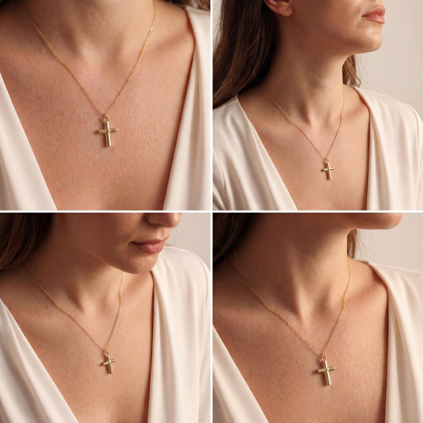 Dainty Cross Necklace, Minimalist Cross, Christian Jewelry, Mothers Day Gift, Baptism Gift Girl, Easter Gift For Her, Religious Pendant