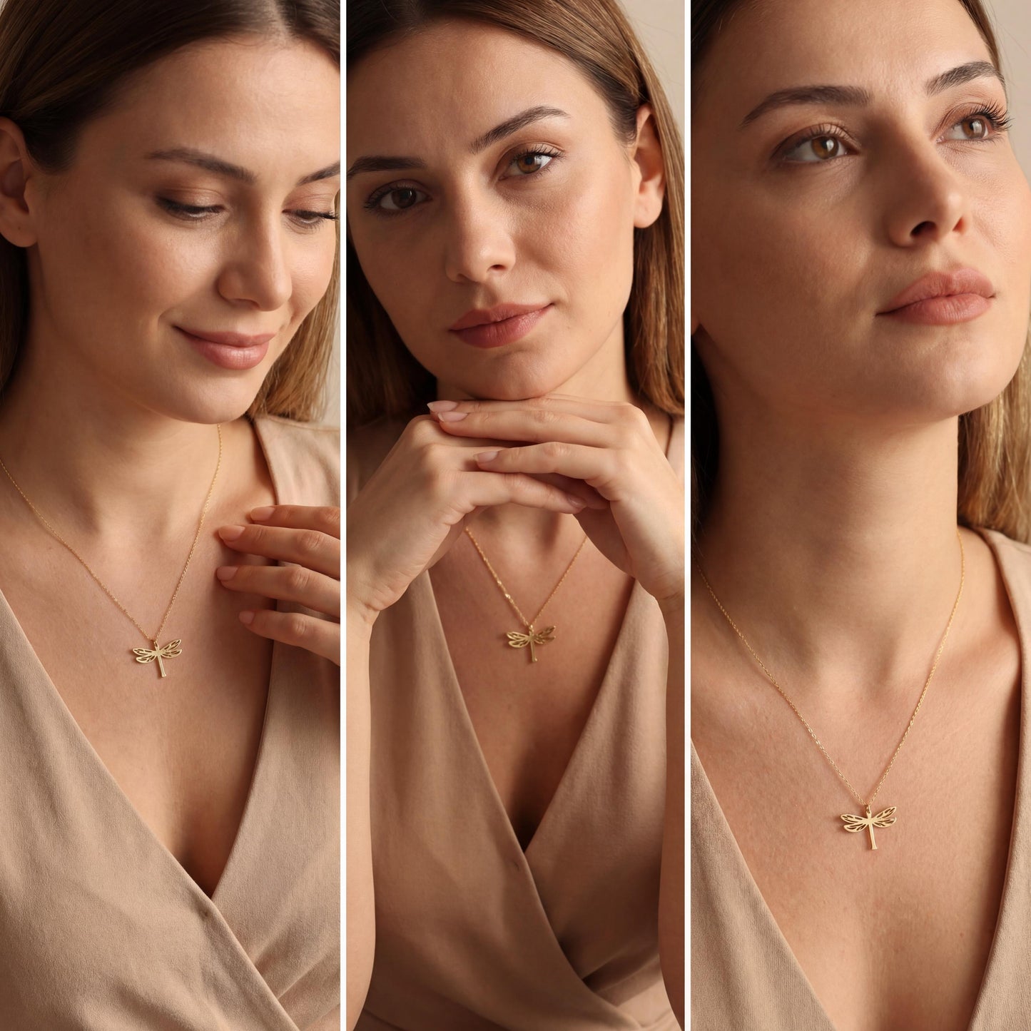 Dragonfly Necklace, 14K Gold Plated Necklace, Mothers Day Gift, Nature Lover Gift, Dainty Insect Jewelry, Minimalist Pendant, Gift for Her