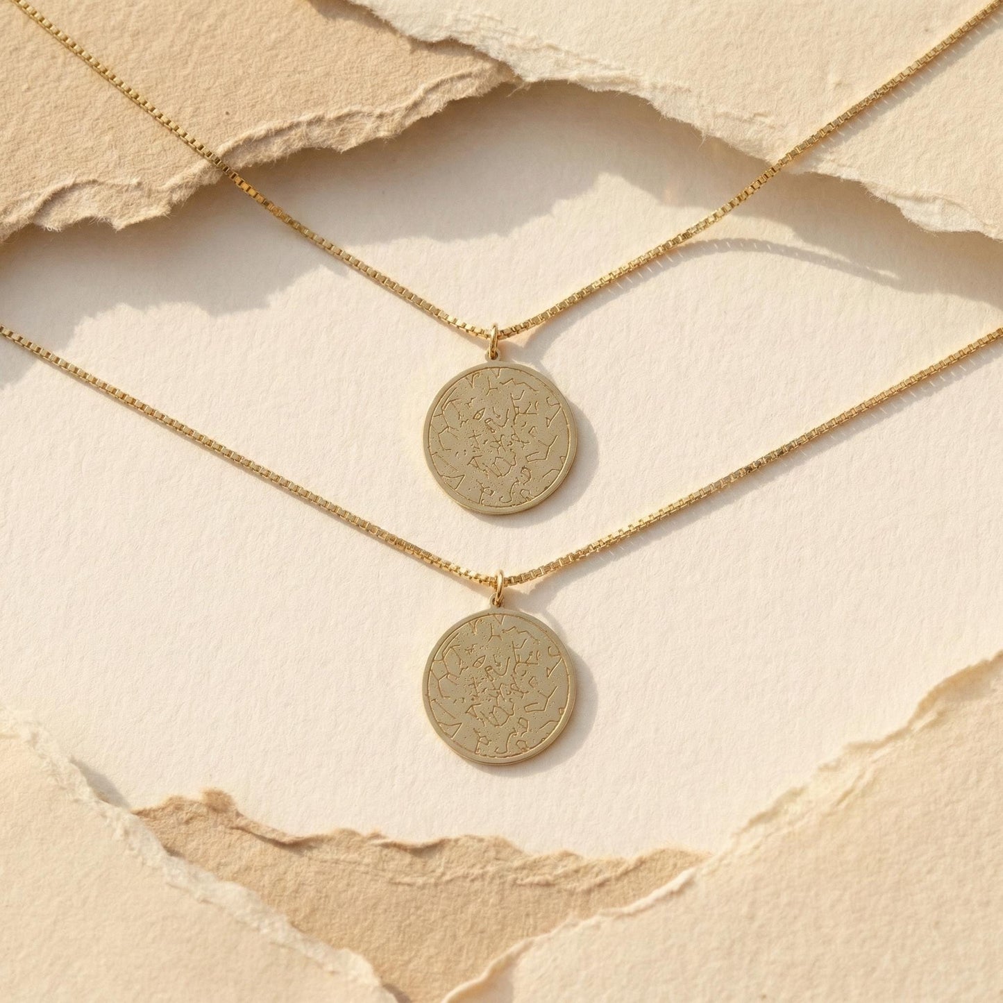 Custom Star Map Necklace, Constellation Pendant, Personalized Mom Gift, Zodiac Coin Jewelry, Celestial Birth Sign, Birthday Gift For Her