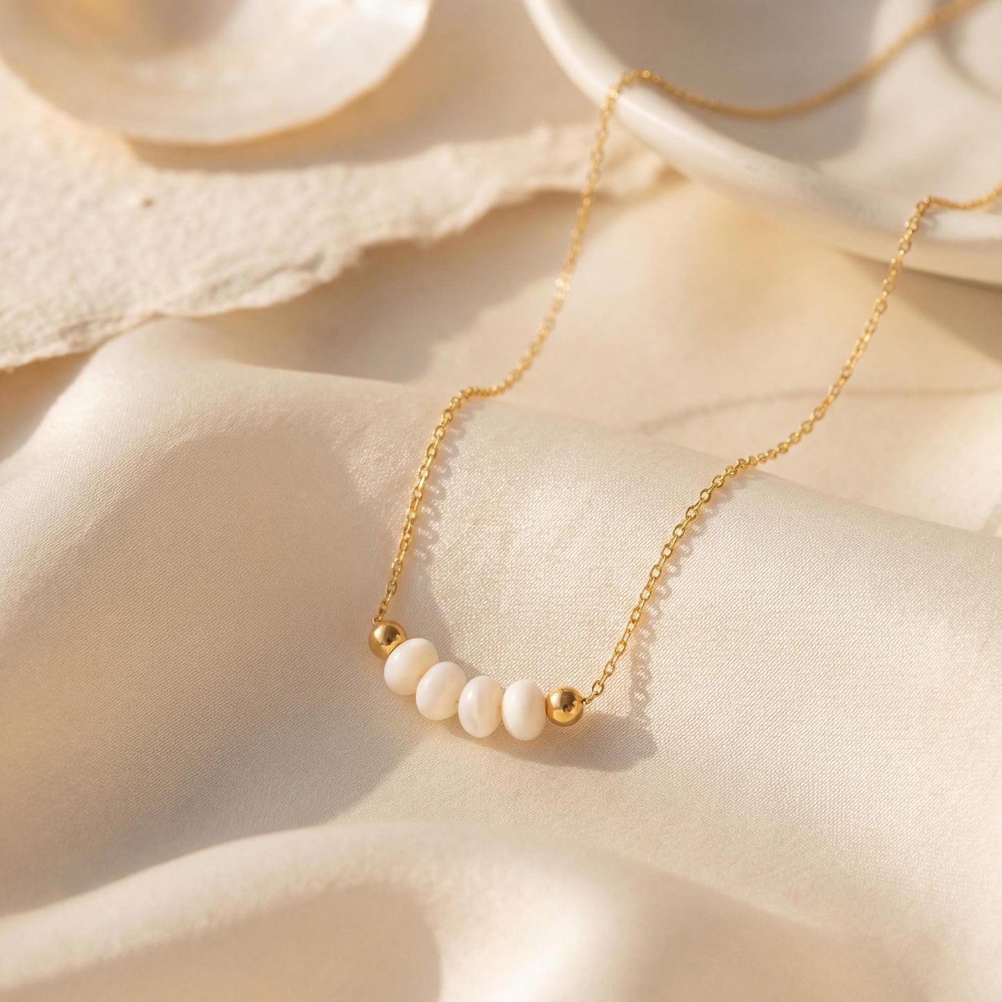 Dainty Pearl Necklace, 40th Birthday Gift for Women, Four Bead Choker, Mothers Day Jewelry, Minimalist Grandma Gift, Custom Mom of Four