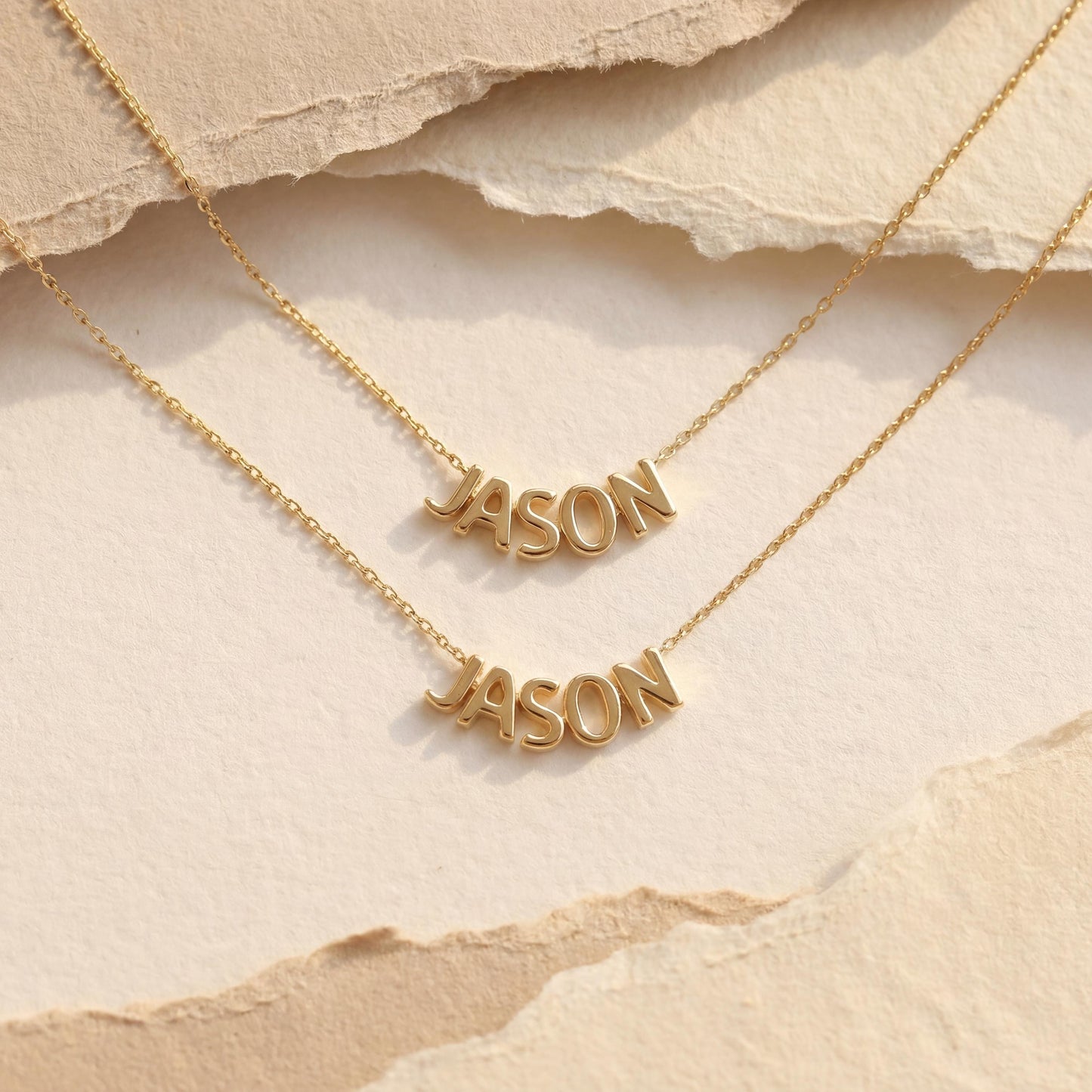 Dainty custom name necklace, elegantly worn by a woman, perfect personalized minimalist jewelry gift for Mother's Day