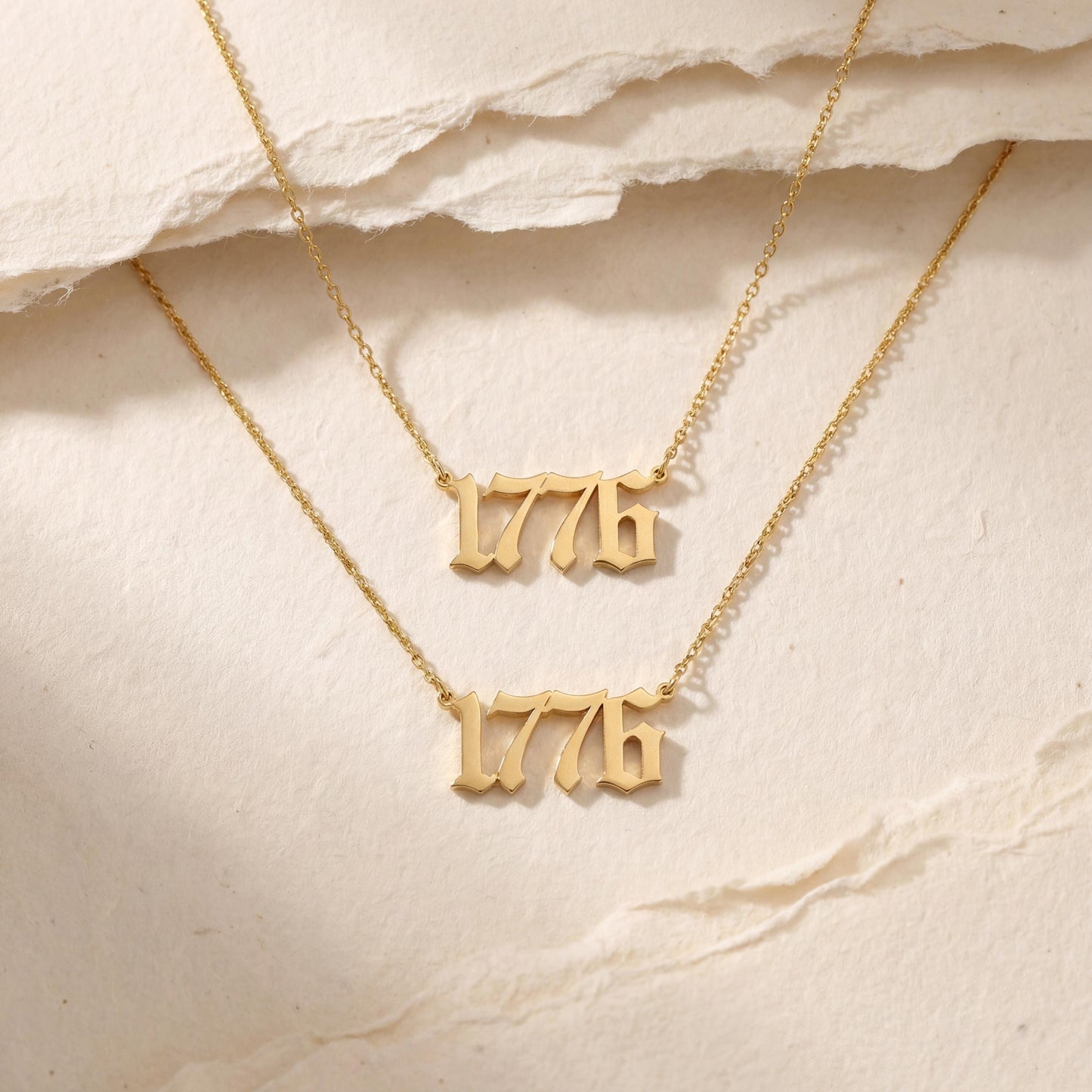 Custom Year Necklace, 1776 Pendant, 1776 America 250, Personalized Date, Patriotic Jewelry Gift, Dainty Number Charm