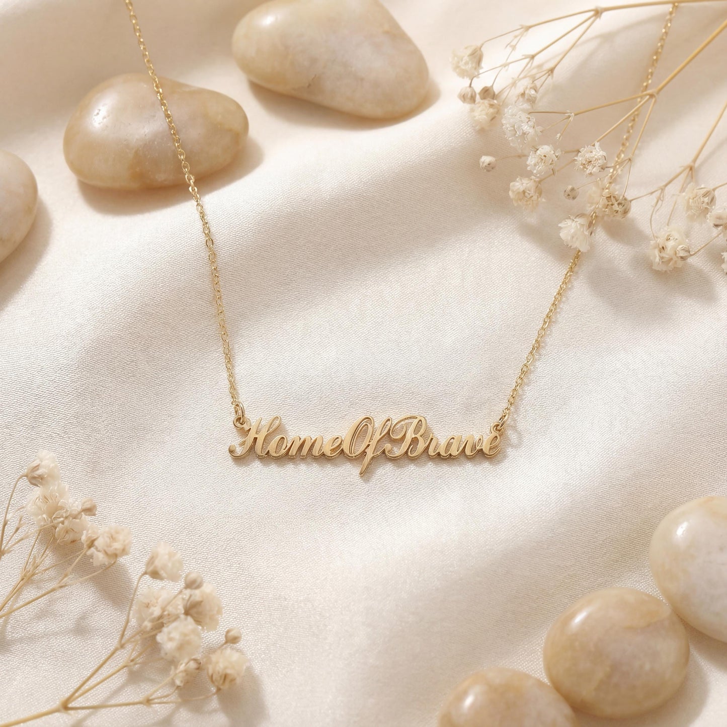 Custom Name Necklace, Patriotic Jewelry, Home Of Brave Pendant, America 250 Gift, Independence Day, Personalized Word Charm