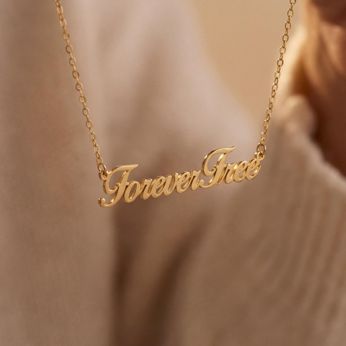 Custom Word Necklace, Freedom Jewelry, America 250 Gift, Patriotic Choker, USA Semiquincentennial, Liberty Pendant, Minimalist Name