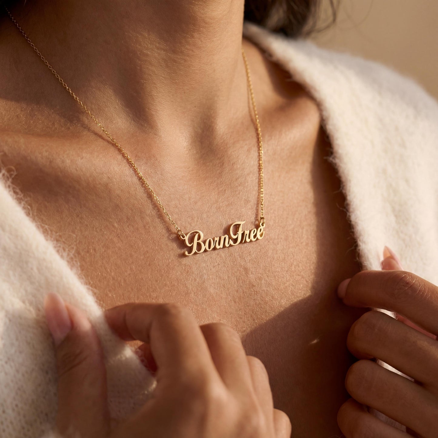 Custom Name Necklace, Personalized Word Pendant, Minimalist Script Choker, Dainty Nameplate, Custom Letter Jewelry