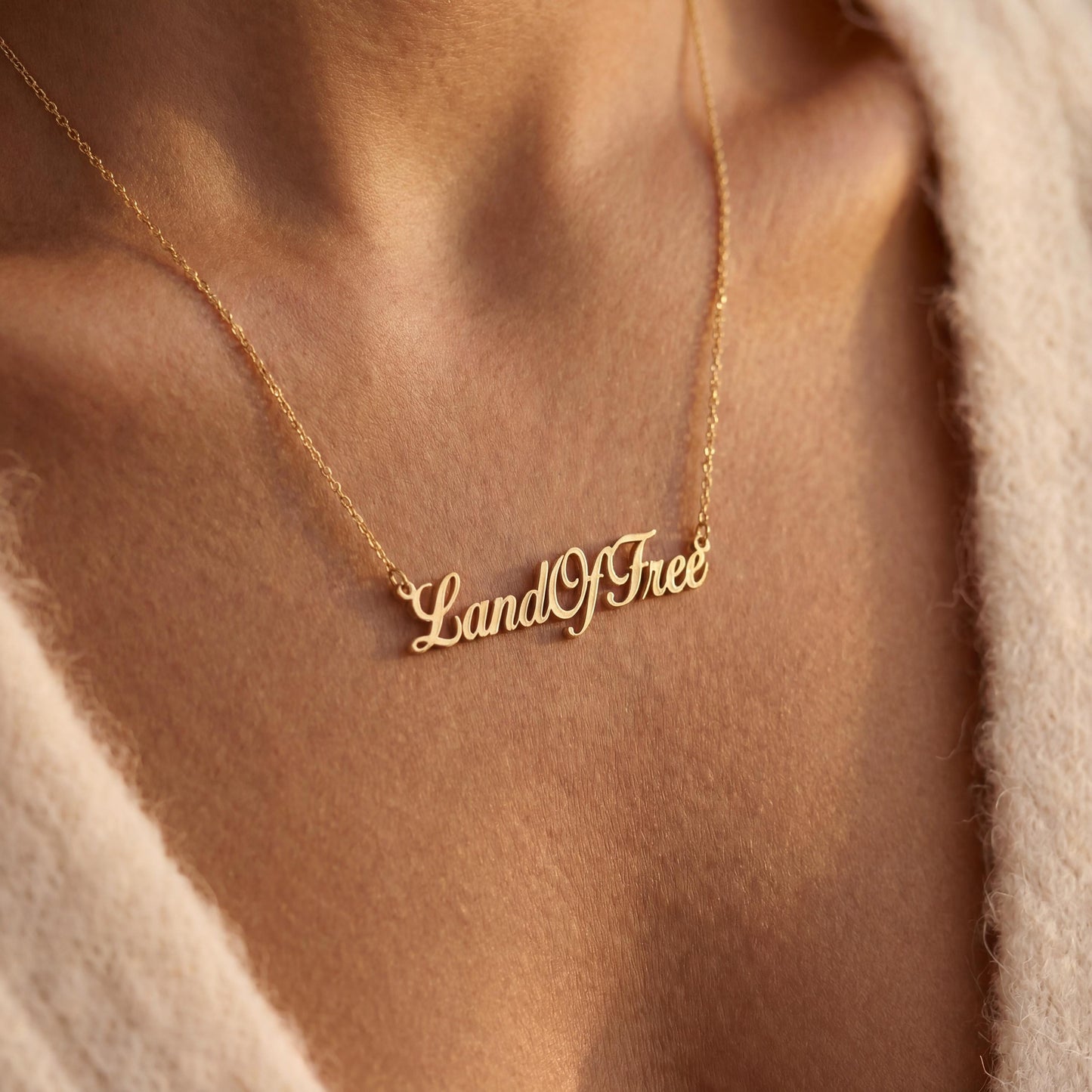Custom Name Necklace, Patriotic Jewelry, USA 250th Anniversary, American Pride Gift, Minimalist Word Choker, Independence Day