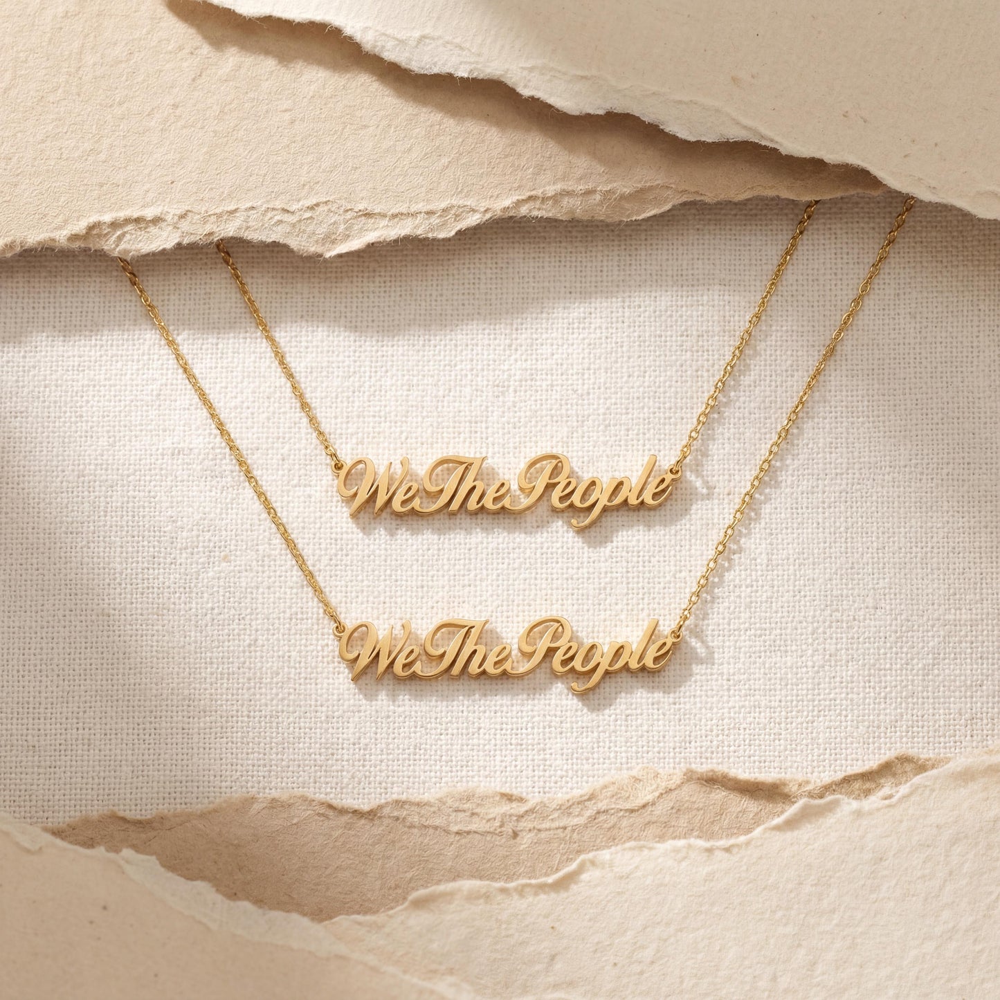 Custom Name Necklace, We The People Pendant, America 250 Jewelry, Patriotic Gift, Personalized Choker, US Independence Day