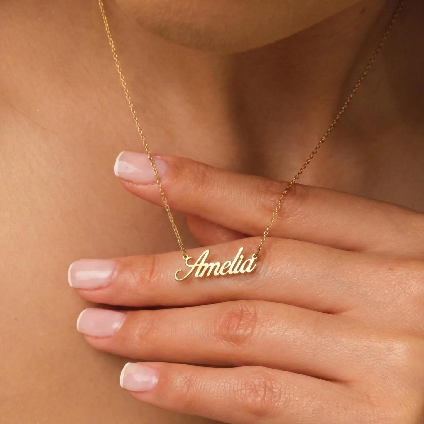 Custom Name Necklace, Gold Name Necklace, Personalized Jewelry, 14K Gold Plated, Dainty Pendant, Gift for Her, Bridesmaid Gift, Mom Gift