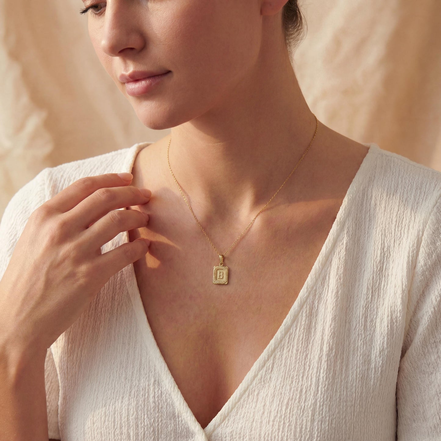 Initial Necklace, Custom Letter Pendant, Personalized Sunburst Jewelry, Dainty Monogram Choker, Mothers Day Gift for Her, Minimalist Charm