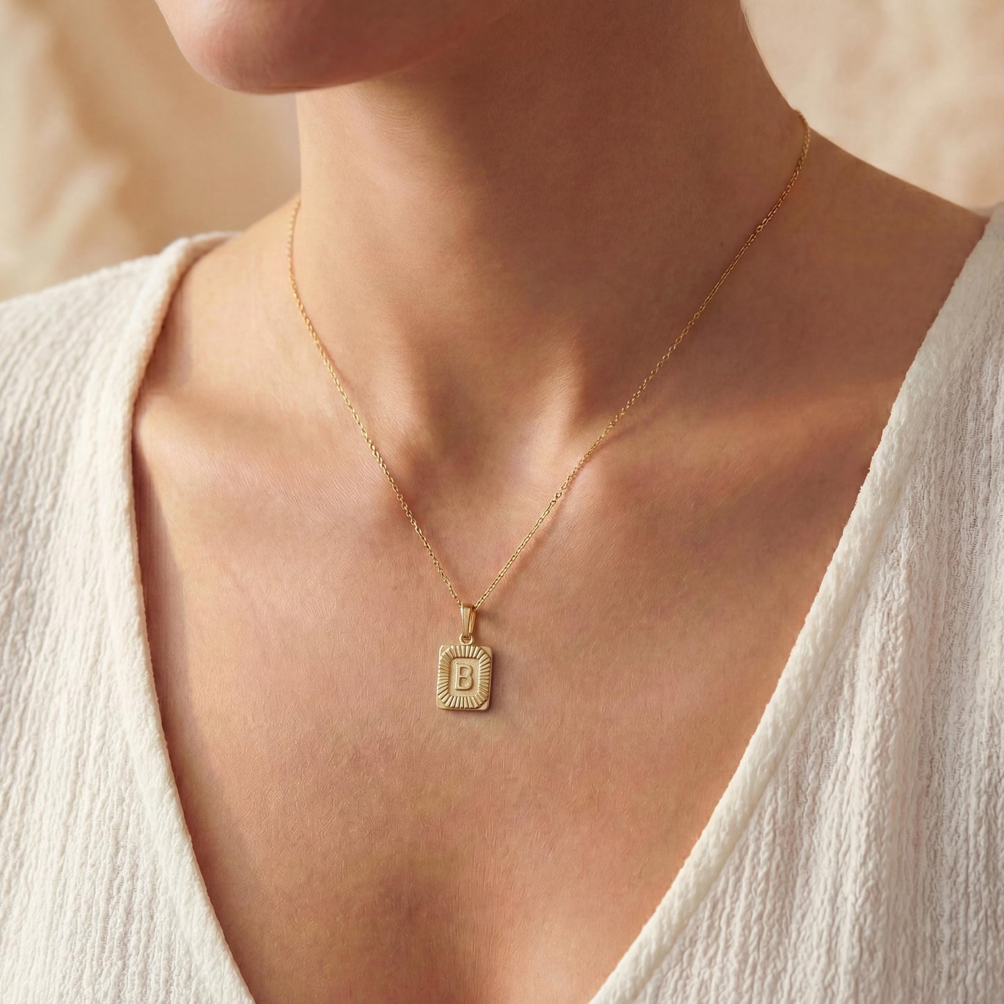 Initial Necklace, Custom Letter Pendant, Personalized Sunburst Jewelry, Dainty Monogram Choker, Mothers Day Gift for Her, Minimalist Charm