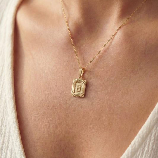 Initial Necklace, Custom Letter Pendant, Personalized Sunburst Jewelry, Dainty Monogram Choker, Mothers Day Gift for Her, Minimalist Charm