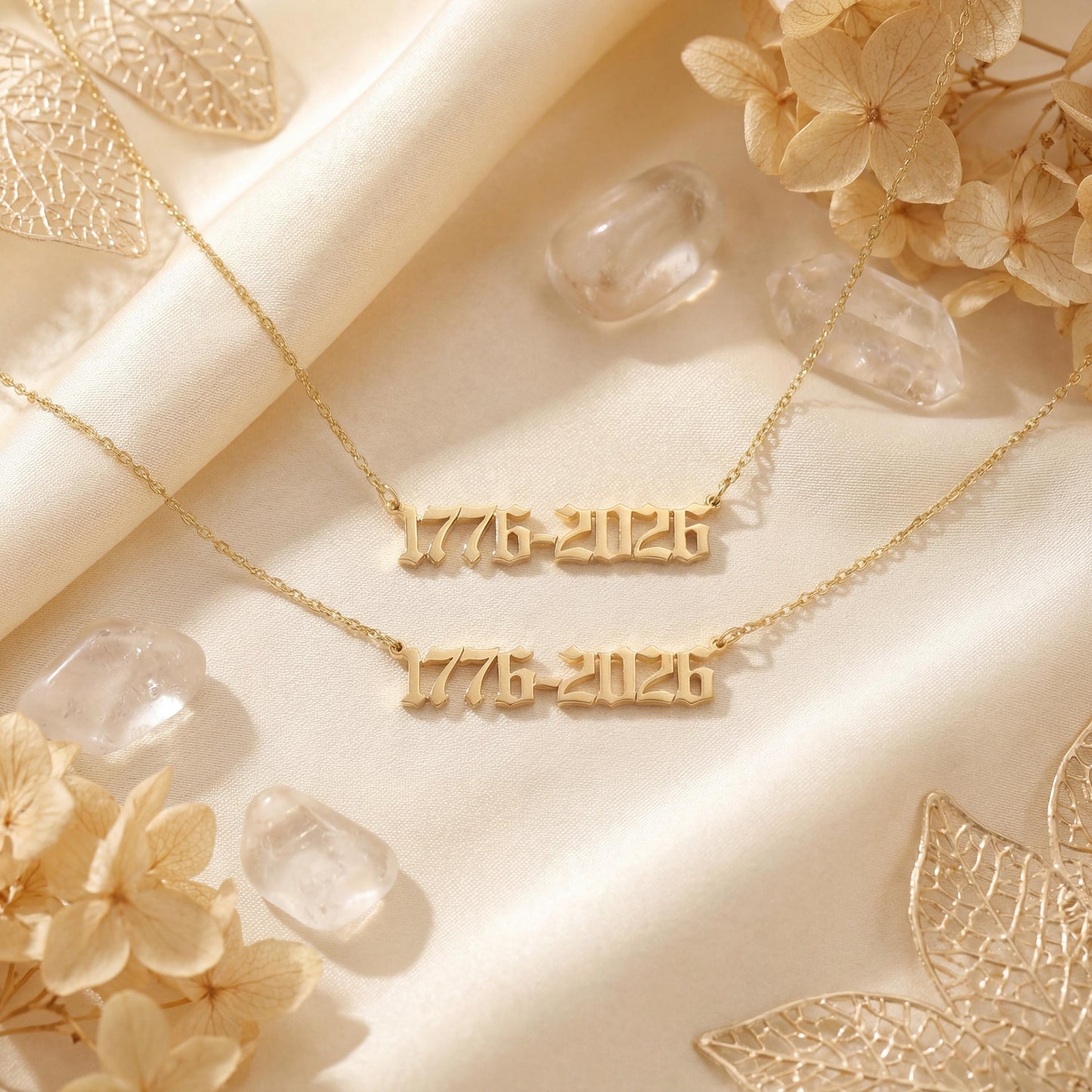 Custom Year Necklace, Semiquincentennial Pendant, America 250 Jewelry, Old English Number, 1776 2026 Choker, Independence Day Gift