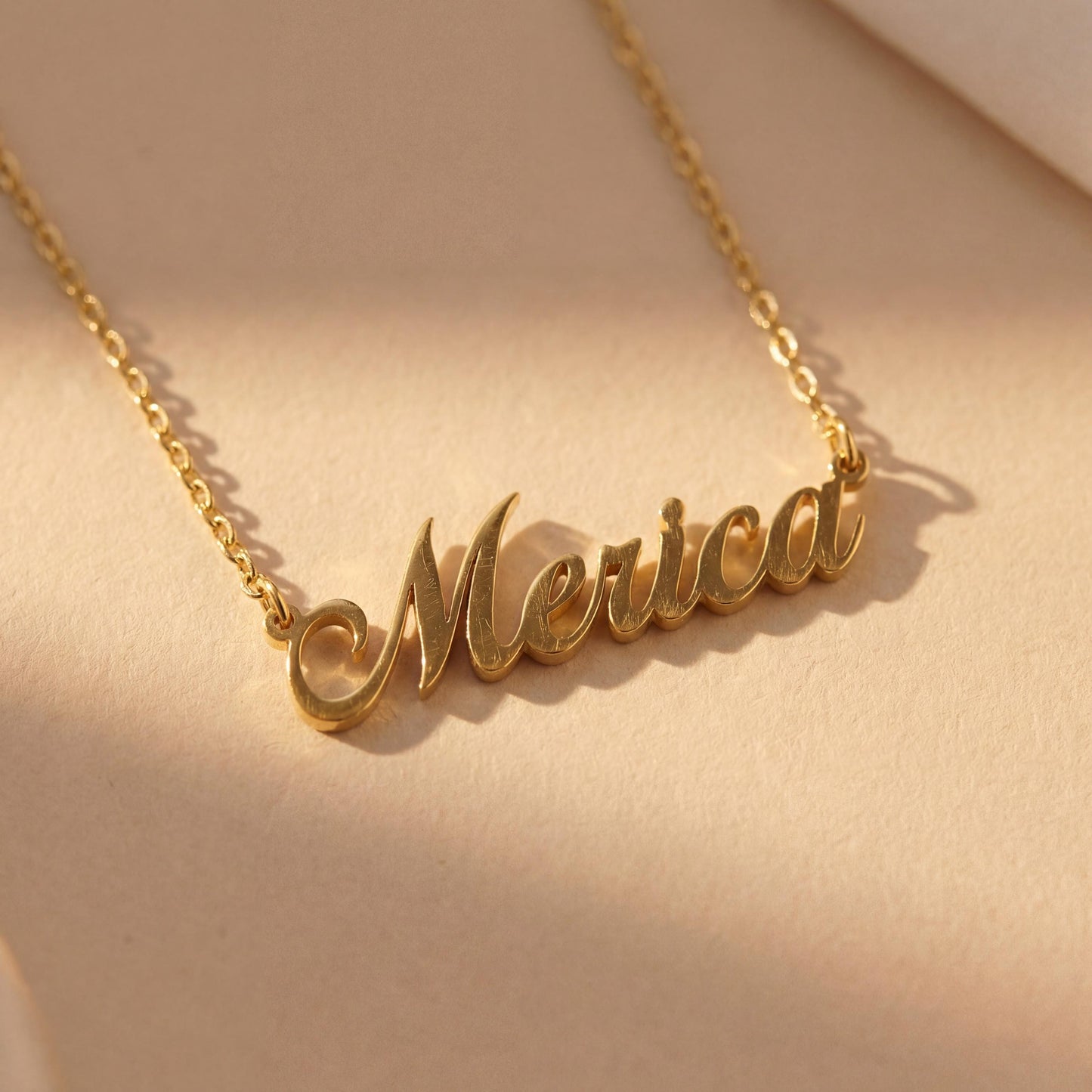 Merica Necklace, Personalized Jewelry, Dainty Nameplate, Minimalist Pendant, American Pride Gift, For Women
