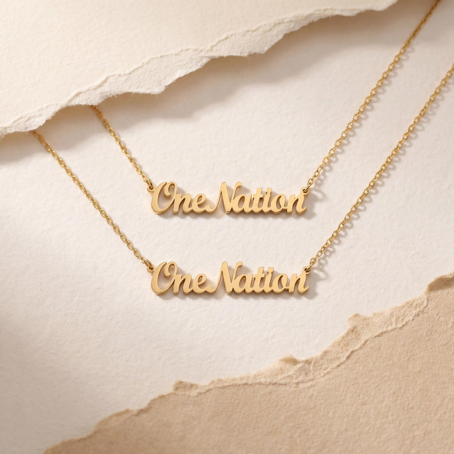 One Nation Necklace, Personalized Word Choker, America 250th Gift, Patriotic Jewelry, Dainty Minimalist Chain, Independence Day